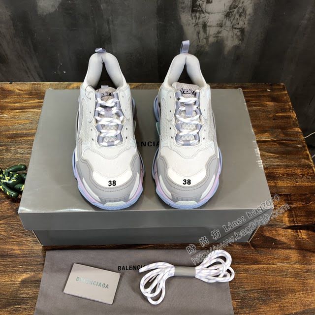 Balenciaga經典款男女鞋 巴黎世家頂級版本Triple S透氣3M反光姥爹復古運動鞋 Balenciaga情侶款老爹鞋  hdbl1178